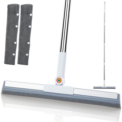 Magic Squeegee Broom for Floors, 62 in Handle, Rubber Pet Hair Remover