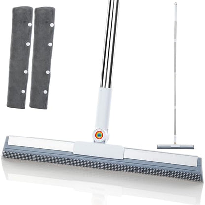 Magic Squeegee Broom for Floors, 62 in Handle, Rubber Pet Hair Remover