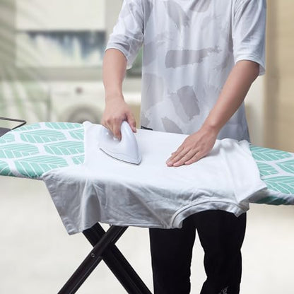 Seiritex Wide Ironing Board Cover and Pad 18 x 49 inch Heat Reflective with Hook and Loop Fasteners, Thick Padding with Elasticized Edges, 3 Layers Iron Board Cover (Green Leaf) - color: Green Leaf, size: 18x49