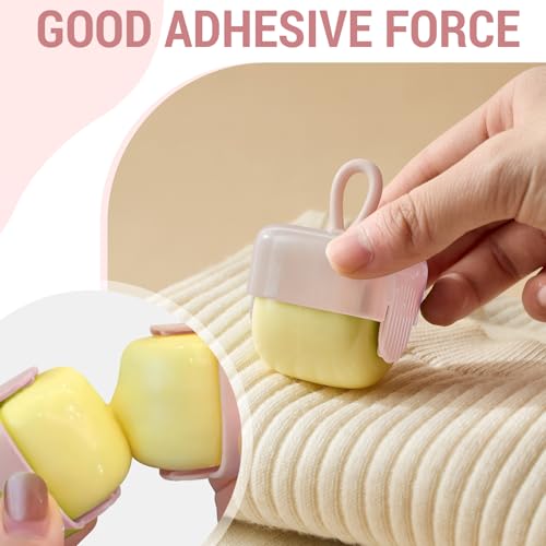 Mini Lint Roller Reusable Washable Sticky Pet Hair Remover - color: Pink+pink