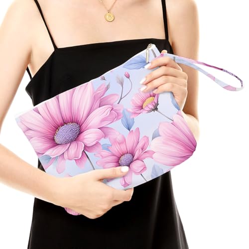 Fokongna Floral Print Wet Bag, Small Portable Waterproof Multi-Functional Organizer for Women, Blush Pink Large Daisy, Ideal for Daily, Beach & Travel - color: Blush Pink Large Daisy