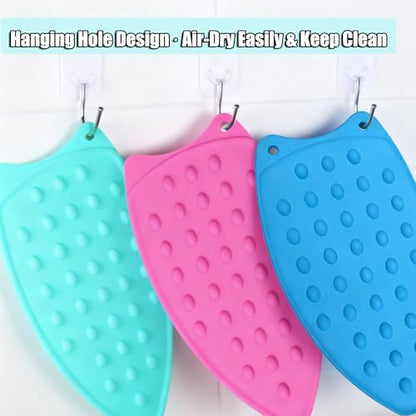 LeLehome Silicone Iron Rest Pad for Ironing Board Hot Heat Resistant Steam Compact Mat Anti-Slip Home Tools Kitchen Pot Tableware Mat Placemat, Blue - color: Blue