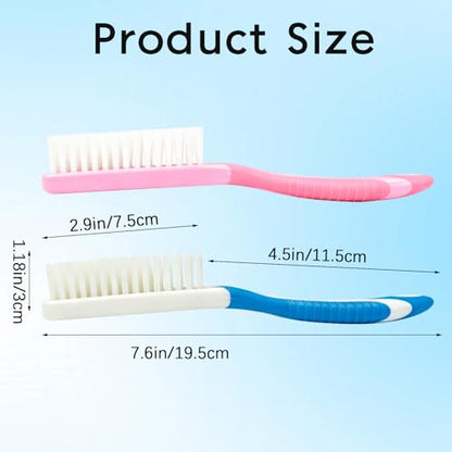 2 Pcs Shoe Cleaning Brush, Convenient Anti Slip Soft Bristle Shoes Cleaning Scrubber with Hanging Hole, Multi-Functional Long Handle Scrubbing Brush for Shoe and Clothing (Pink, Blue) - color: Pink, Blue