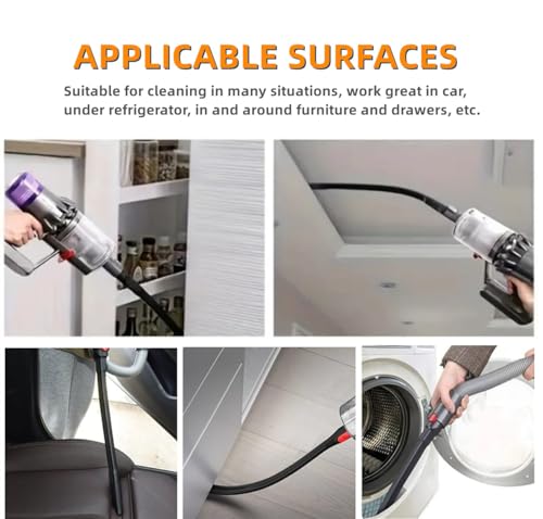 JEDELEOS Flexible Crevice Tool for Dyson V7 V8 V10 V11 V12 V15 V15s Gen 5 Vacuum Cleaner, 22 Inch Dryer Lint Attachment Kit for Corners and Gaps Cleaning - size: 22.8inch