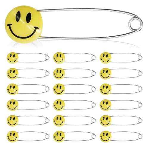 50 PCS Safety Pin 53mm/2.1in Baby Diaper Pins for Cloth Plastic Head Baby Pins for Diapers Stainless Steel Cloth Pin with Locking Closures Nappy Pins for Crafts（XL/Yellow） - color: Yellow