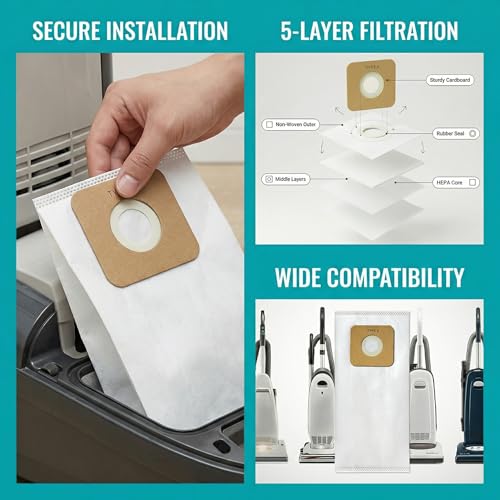 HEPA Vacuum Bags for Simplicity Type A, S20EZM S20E S20SC 5000 6000 Series