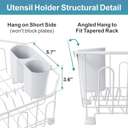 GSlife Small in Sink Dish Drying Rack - Stainless Steel for RV Kitchen - color: White, size: Small - 13.4" x 11.6" x 5.3"