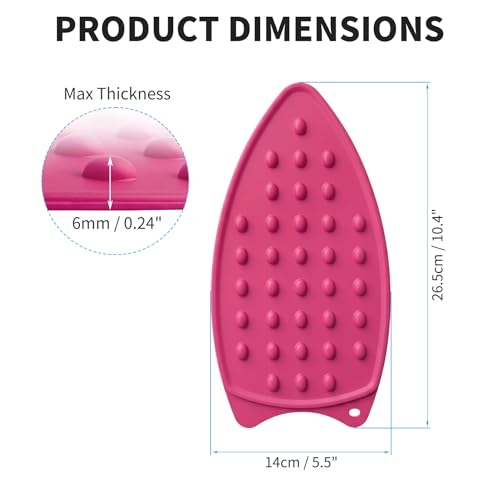 2 Pcs Silicone Iron Rest Pad, Teal/Rose Red - color: Teal & Rose Red