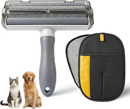 Pet Hair Remover Set for Dogs & Cats, Pet Grooming Gloves & Reusable Hair Remover Roller