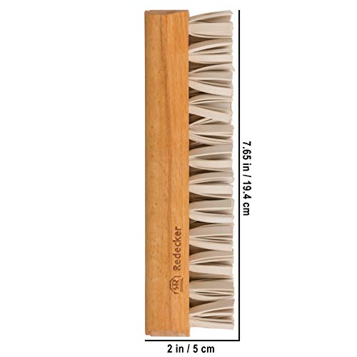 Redecker Natural Lint Brush with Oiled Beechwood, 7-1/4 inches, Easy to Clean Rubber Bristles Effectively Attract and Trap Hair, Made in Germany - size: 7-1/4-Inches