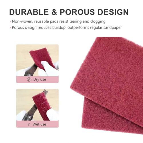 5" x 8" Scuff Pad Maroon 6 Pack - Scuffing, Scouring, Sanding, Paint Primer Prep Adhesion Scratch - Surface Preparation Automotive Car Auto Body Woodworking 7447 - color: Maroon, size: 6 pcs (5" x 8")