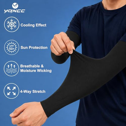 YQXCC 6 Pairs Arm Sleeves UV Sun Protection Sport Compression for Men Women - color: 2 Pairs Black/ 2 Pairs White/ 2 Pairs Orange