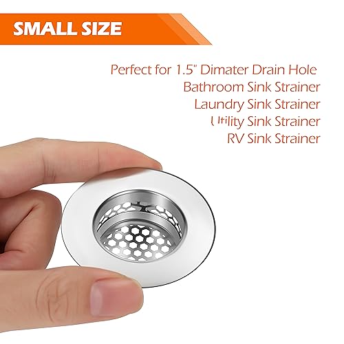 Bathroom Sink Strainer, Bathtub Lavatory Sink Drain Strainer Hair Catcher for Laundry, Mop Pool, Utility, Slop, RV Sink。Fit Hole Size from1.4~1.5",3 Pack(Product SIZE1.3inch) - size: 1.3”(Fit Hole Size from 1.5")