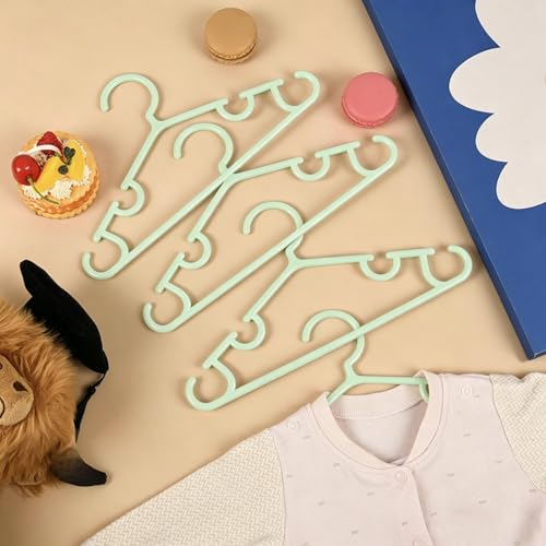 Baby Hangers w/Clips (20 Hangers & 40 Clips) Kids Clothes Hangers - color: Green