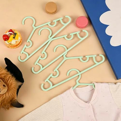 Baby Hangers w/Clips (20 Hangers & 40 Clips) Kids Clothes Hangers - color: Green