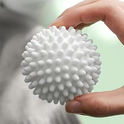4 Pack Reusable Laundry Balls for Washing Machine - Spiked Dryer Balls to Remove Pet Hair and Lint - Anti-Winding & Anti-Knotting Laundry Scrubber, Softens Clothes and Reduces Wrinkles - 2.36", White