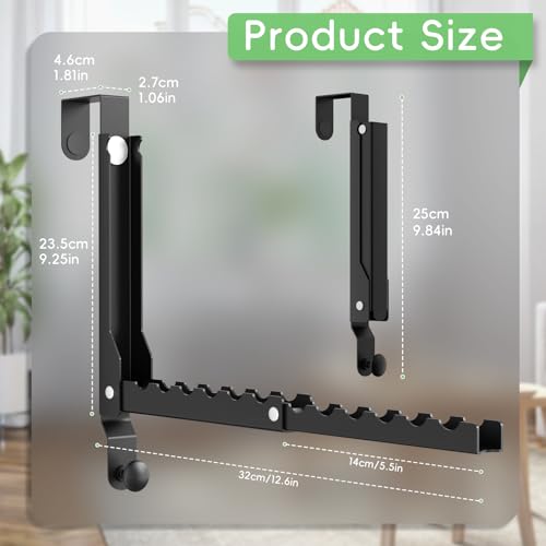 Foldable Over the Door Hooks, Over the Door Hanger for Space Saving - color: Black-1(UP)