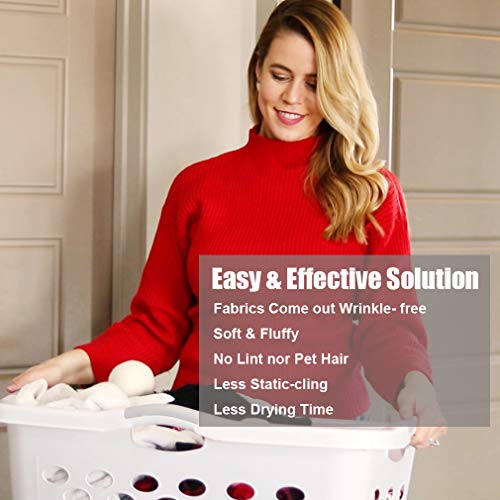 Wool Dryer Balls 6 Pack, 100% New Zealand Wool to Core - color: 3.0"-white-6pcs