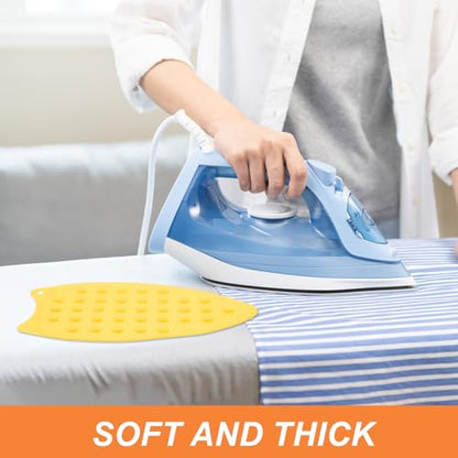 PATIKIL Silicone Iron Rest Pad, 2 Pcs Multipurpose Hot Heat Resistant Iron Rest Plate Protective Pad for Ironing Board Hot Resistant Steamer Steam Compact Mat, Yellow - color: Yellow