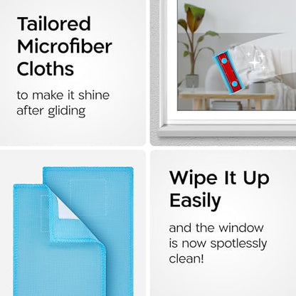 Tyroler Pack of 4 Microfiber Cloths for Glider Magnetic Window Cleaner