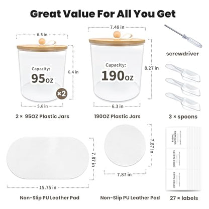HOYTAMDAR 3 Pack Laundry Pods Container,Laundry Powder Container,Clear - size: 3-pack