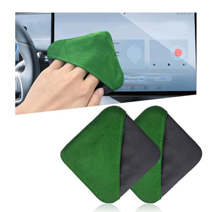 Ohleats 2PCS Car Screen Cleaner, Microfiber Cleaning Pad, Green&Gray - color: Green&gray,2pcs