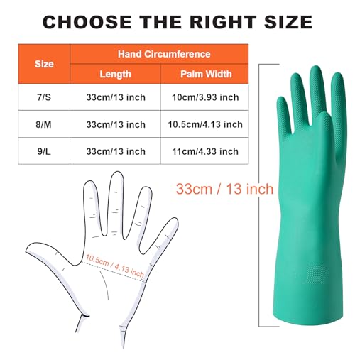 North Tower Long Dishwashing Gloves Length Rubber Reusable Resistant Platos Nitrile,Dishwashing Gloves - size: Large