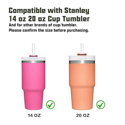 Replacement Straw Compatible with Stanley 14 oz 20 oz Cup Tumbler, 6 Pack Reusable Straw with Cleaning Brush, Plastic, Clear - color: Clear Straw*6, size: For 14oz/20oz