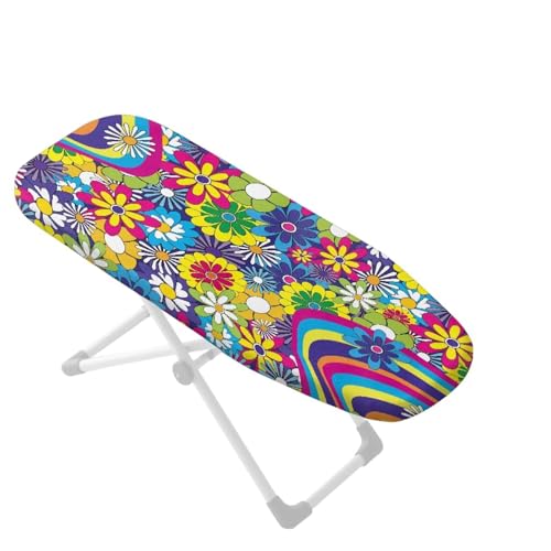Mini Ironing Board Cover with Daisy Pattern, Ironing Board Dust Cover Only, Non Slip Tabletop Iron Board Protector - Resist Staining, 14x24 Inch - color: Yellow - Daisy Pattern