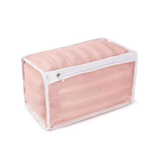 Shoes Washing Machine Bag - Light Weight and Reusable Laundry Shoe Bag, Double Mesh Material for Washer and Dryer, for Sneaker, Tennis Shoes, 360 Deep Cleaning, Pink, 13 x 7 Inches, 1PCS - color: Pink