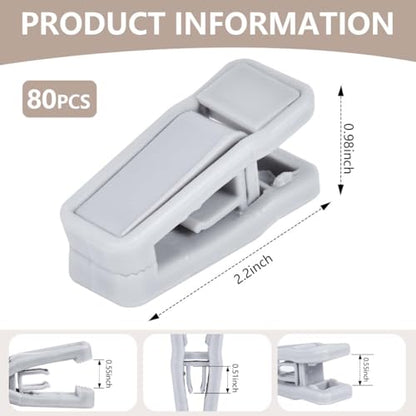 KISEER 80 Pcs Plastic Baby Hanger Clips Slim-line Finger Clips Set for Clothes Hanger Velvet Hanger (Grey) - color: Gray, size: 80 Pcs