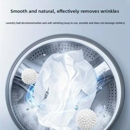 4 Pack Reusable Laundry Balls for Washing Machine - Spiked Dryer Balls to Remove Pet Hair and Lint - Anti-Winding & Anti-Knotting Laundry Scrubber, Softens Clothes and Reduces Wrinkles - 2.36", White
