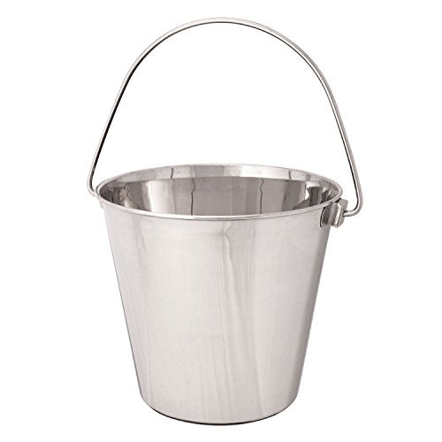 ProSelect Heavy Duty Stainless Steel Pails — Durable Pails for Kennels and Farms - 8¾", 6-Quart