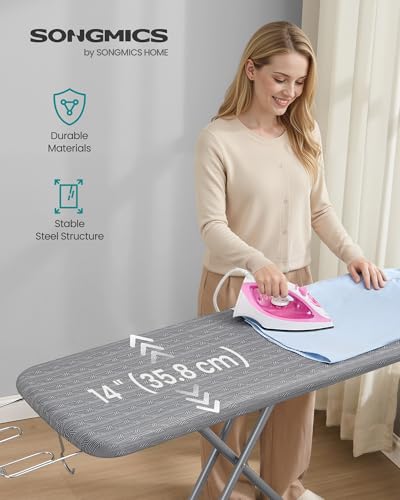 SONGMICS Ironing Board, Foldable, with Iron Rest, 54 x 14 Inches - color: Dove Gray, size: 14"×54"