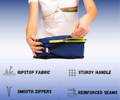 Compression Packing Cubes Set, Suitcase and Backpack Travel Organizer Bags - color: Deep Blue, size: 6Piece