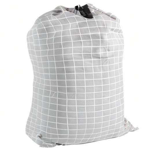 SWISSELITE Heavy Duty Laundry Bag, Large Travel Dirty Clothes Bag - color: Check Gray