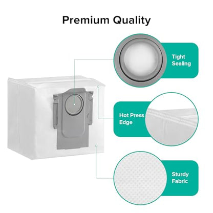 Roborock 6-Pack Disposable Dust Bags for Robot Vacuum Cleaner S8 Pro Ultra, S7 Max Ultra, S7 MaxV Ultra, S8+, Q5 Max+, Q5 DuoRoller+, Q5 Pro+, Q7 Max+, Q8 Max+, Q5 Max+, Q5+, Q10 S5+, Q10 X5+, Q7 M5+ - size: 2-Dust Bag
