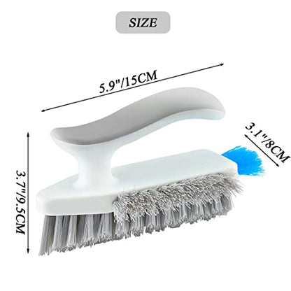 Grout and Corner Scrubber Brush with Scraper Tool 4-in-1, Stiff Bristles Crevice Floor Cleaner for Cleaning Bathroom Kitchen Wall Gap Cleaning Brush