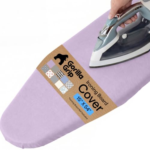 GORILLA GRIP Padded Ironing Board Cover, 15x54 Light Purple - color: Light Purple, size: 15" X 54"