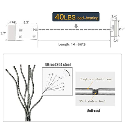 JOOM Retractable Clothesline Indoor, Dual 2 x 13.8 FT Clothes Lines, Gray - color: Gray
