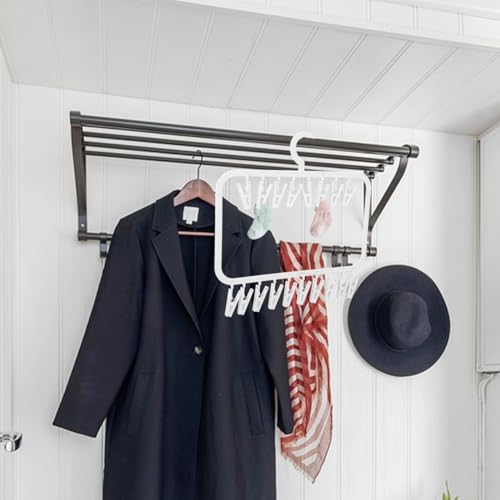 Zerodeko 18-Clip Clothes Drying Rack Hanging Clothes Drying Rack for Socks Sweater Drying Space Saving Hanger for Indoor Outdoor Laundry Air Drying