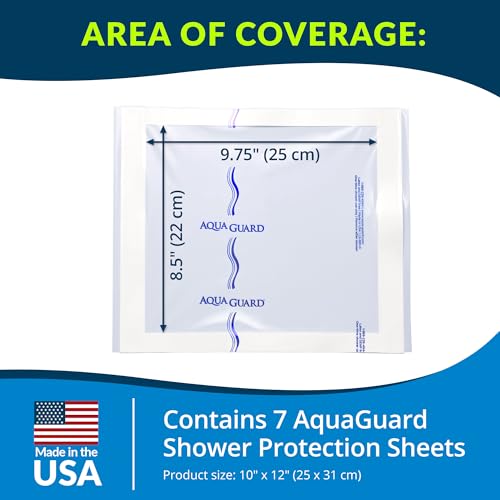 AquaGuard Wound Cover for Showering, 10 in x 12 in, Pack of 7 Sheets - size: 10" x 12", style: Package of 7 Sheets