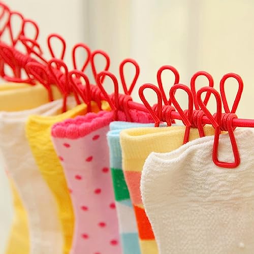 ALINNA Retractable Portable Clothesline, Travel Clothesline with 12 Clothespins for Indoor Laundry Drying, Outdoor Camping Accessories (Red) - style: Red
