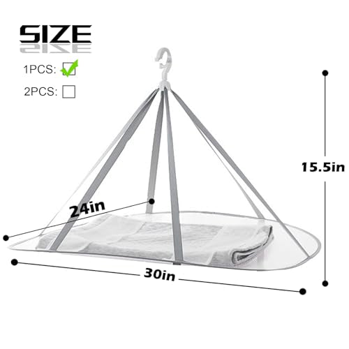 1 Tier Folding Mesh Clothes Drying Rack with Internal Fixation - size: 1 Tier