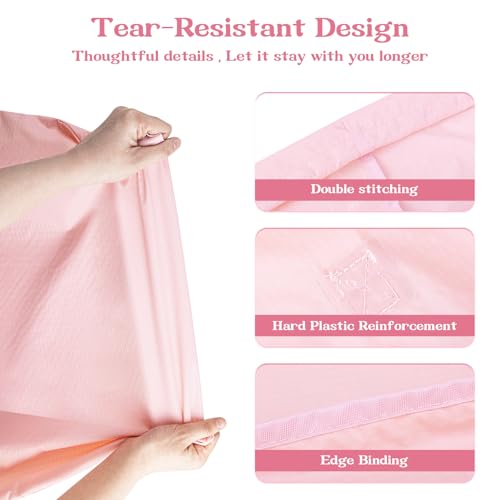 120L Travel Laundry Bag with Shoulder Handles, Dirty Clothes Storage Bag - color: Pink