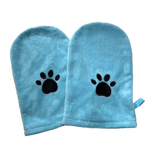 Penny & Niko Microfiber Pet Towel Mitts - Paw Cleaning and Drying Mitts/Gloves for Dogs and Cats (Sky Blue, Standard - 2 Pack) - color: Sky Blue, size: Standard - 2 pack