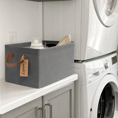 CHICVITA 30L Large Fabric Closet Bins for Shelves, 2Pack, Grey - color: Grey, size: 16 ¾" L x 11" W x 9 ¾" H