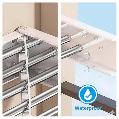 Wall Mounted Clothes Drying Rack 31.5" Foldable, 60 lb for Laundry & Apt