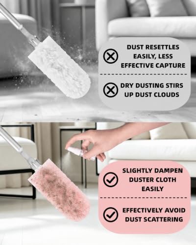 6 ft Extendable Duster Kit with 50 Pink Refills for Swiffer Duster - color: 50 Pink Refills + Extended Handle