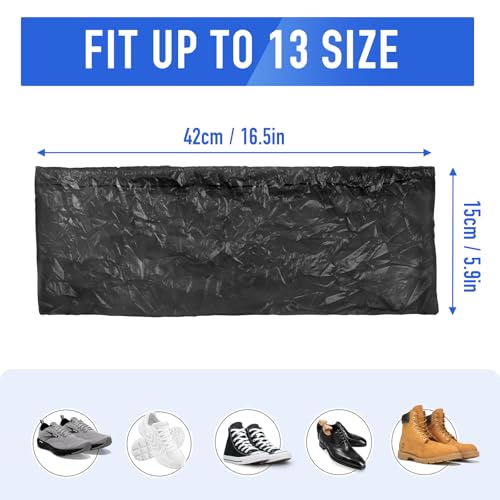 squish Shoe Covers Disposable Non-Slip, 100 Pack 6g Thick Booties Cover, Waterproof Slip Resistant Disposable Shoe Covers Durable Protector Covers for Indoors and Outdoors Fit Up to 13 Size (Black) - size: 100 Pack